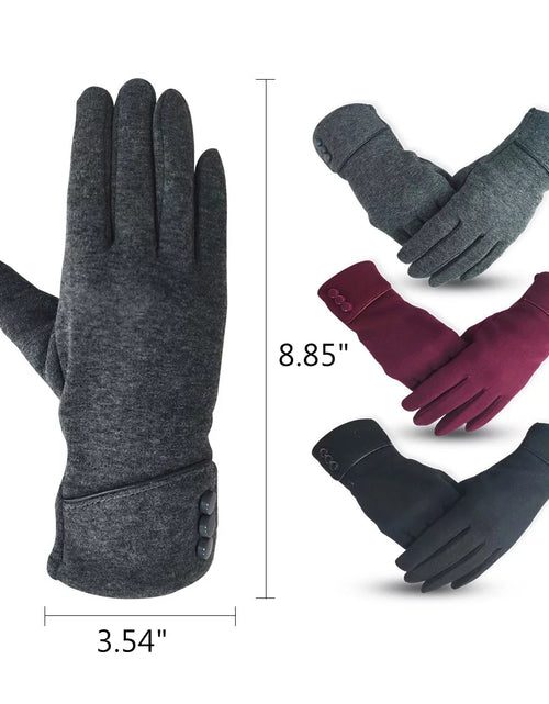 Load image into Gallery viewer, Winter Gloves for Women with Sensitive Touch Screen Texting Fingers Warm Vintage Gloves for Girls Winter 3 Pairs
