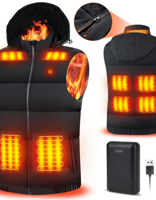 Load image into Gallery viewer, Heated Vest for Mens and Womens with 10000Mah Battery Pack, Detachable Heated Hood Heating Clothing, 3 Temperature Levels Electrically Heated Jacket, Szie XL
